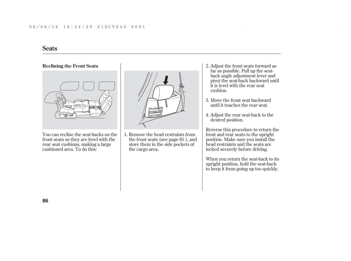 Honda Element owners manual / page 92