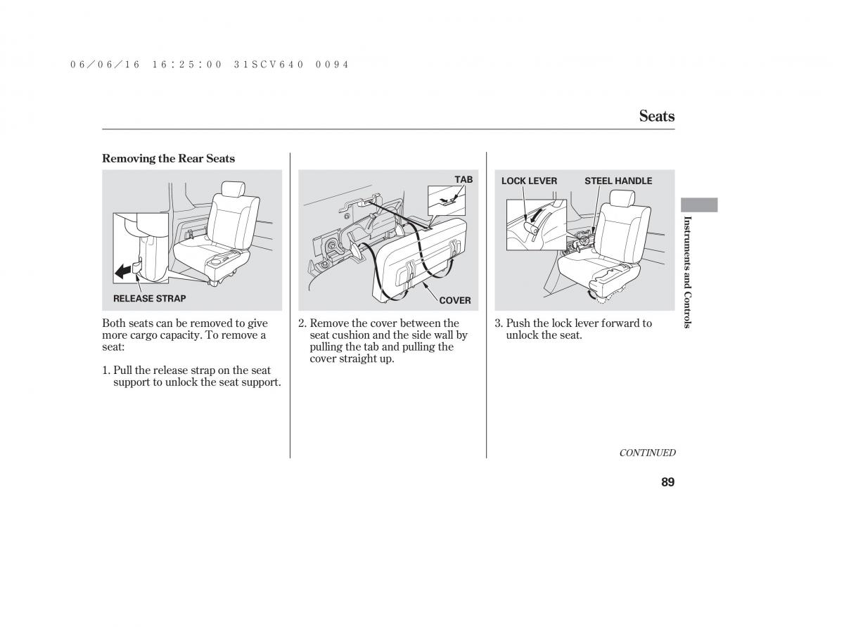 Honda Element owners manual / page 95