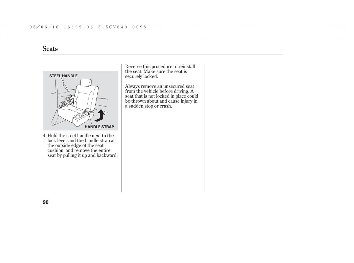 Honda Element owners manual / page 96