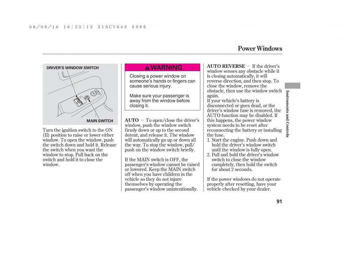 Honda Element owners manual / page 97