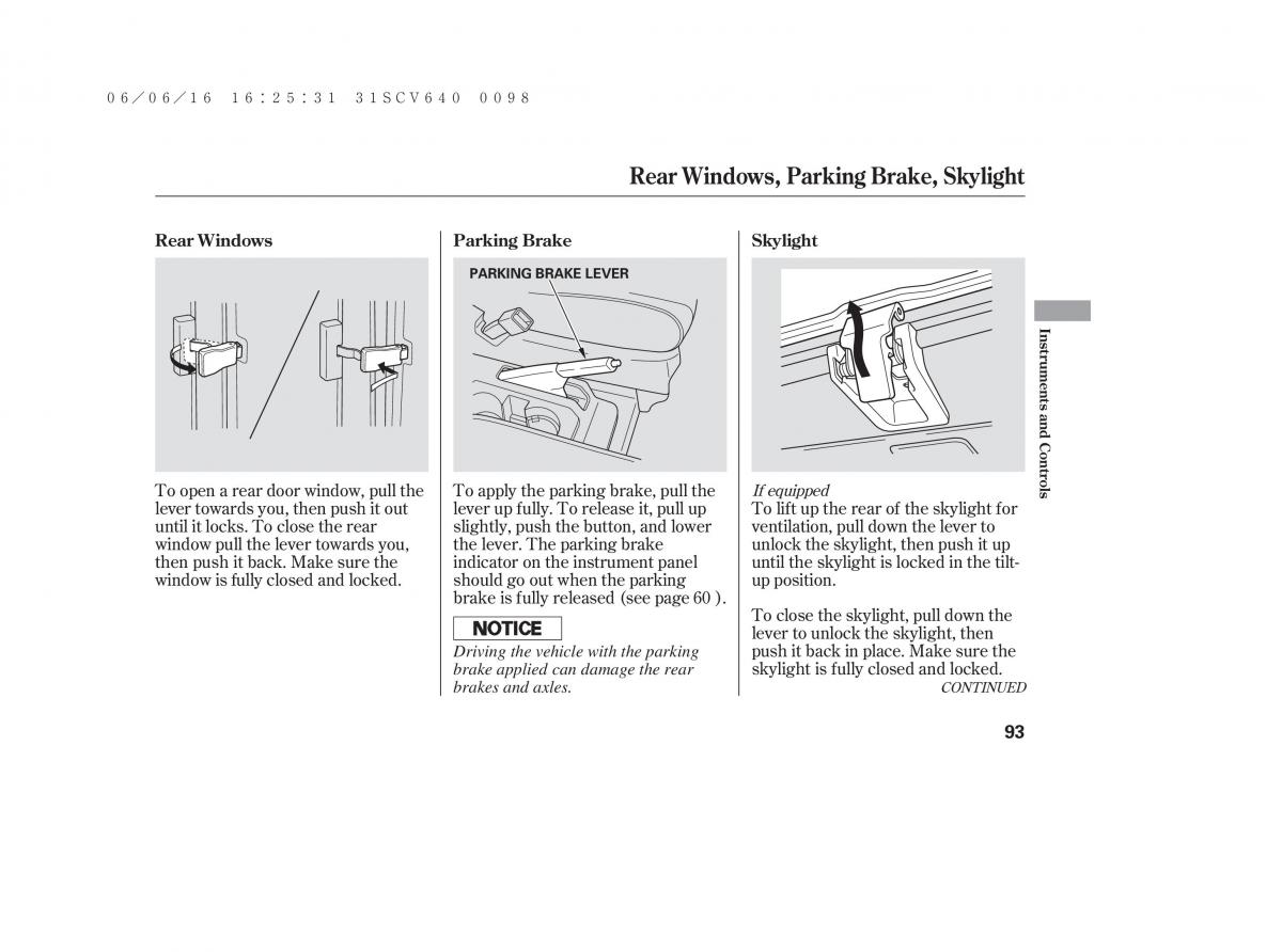 Honda Element owners manual / page 99