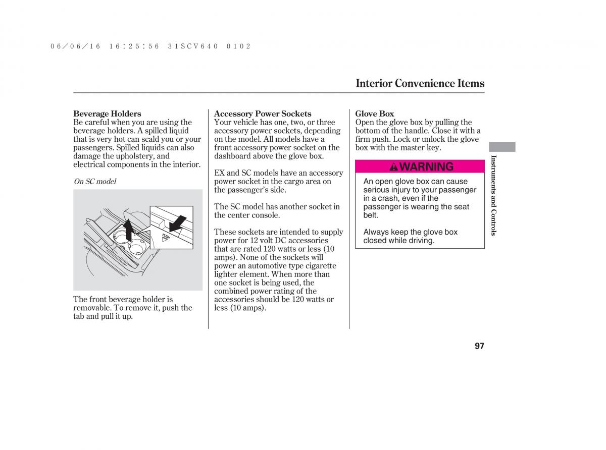 Honda Element owners manual / page 103