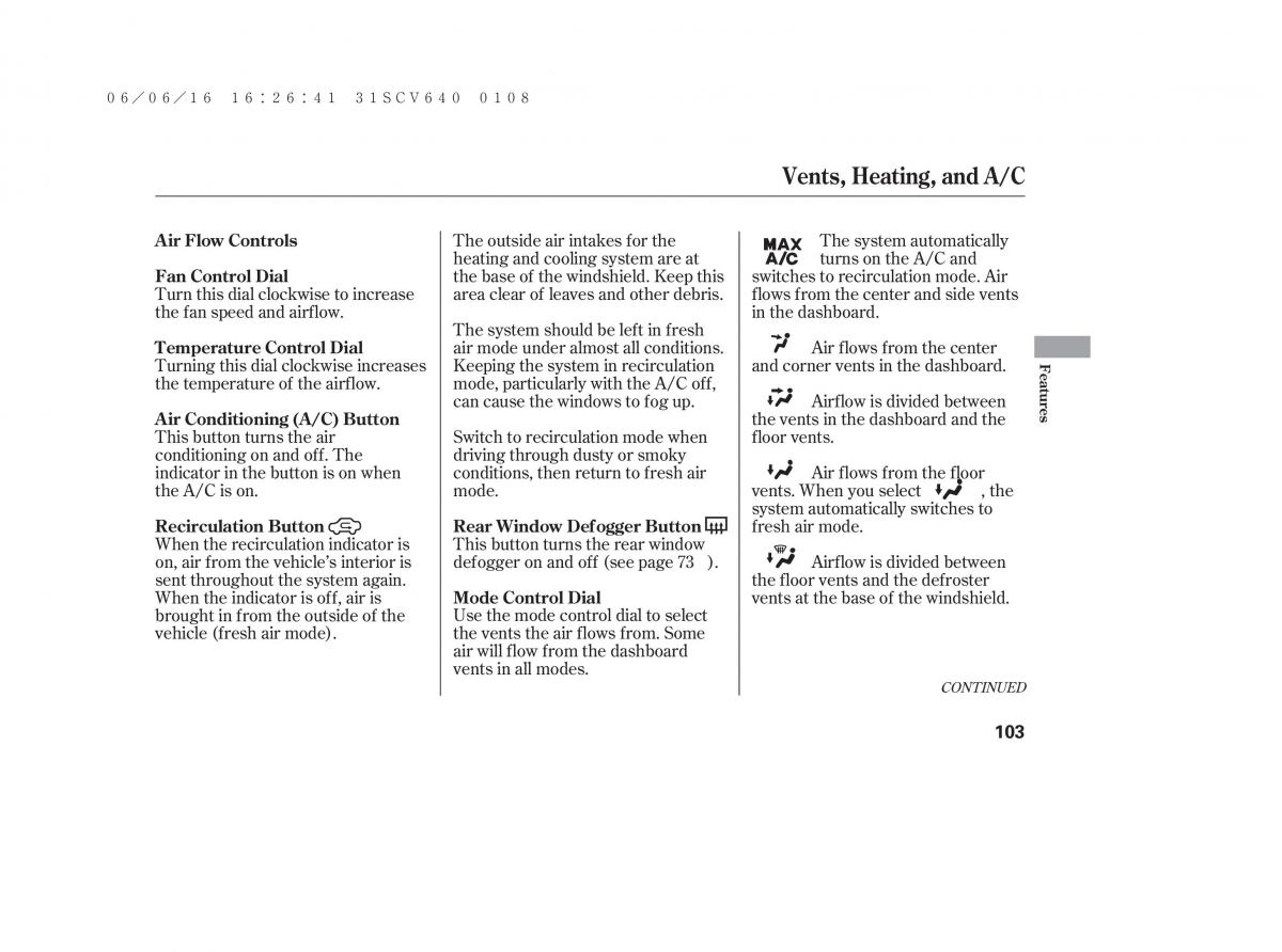 Honda Element owners manual / page 109