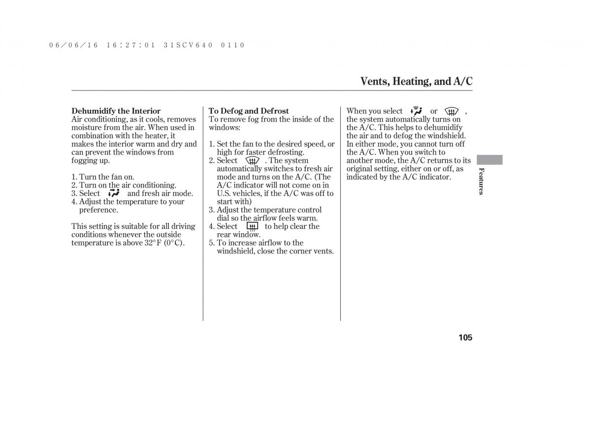 Honda Element owners manual / page 111