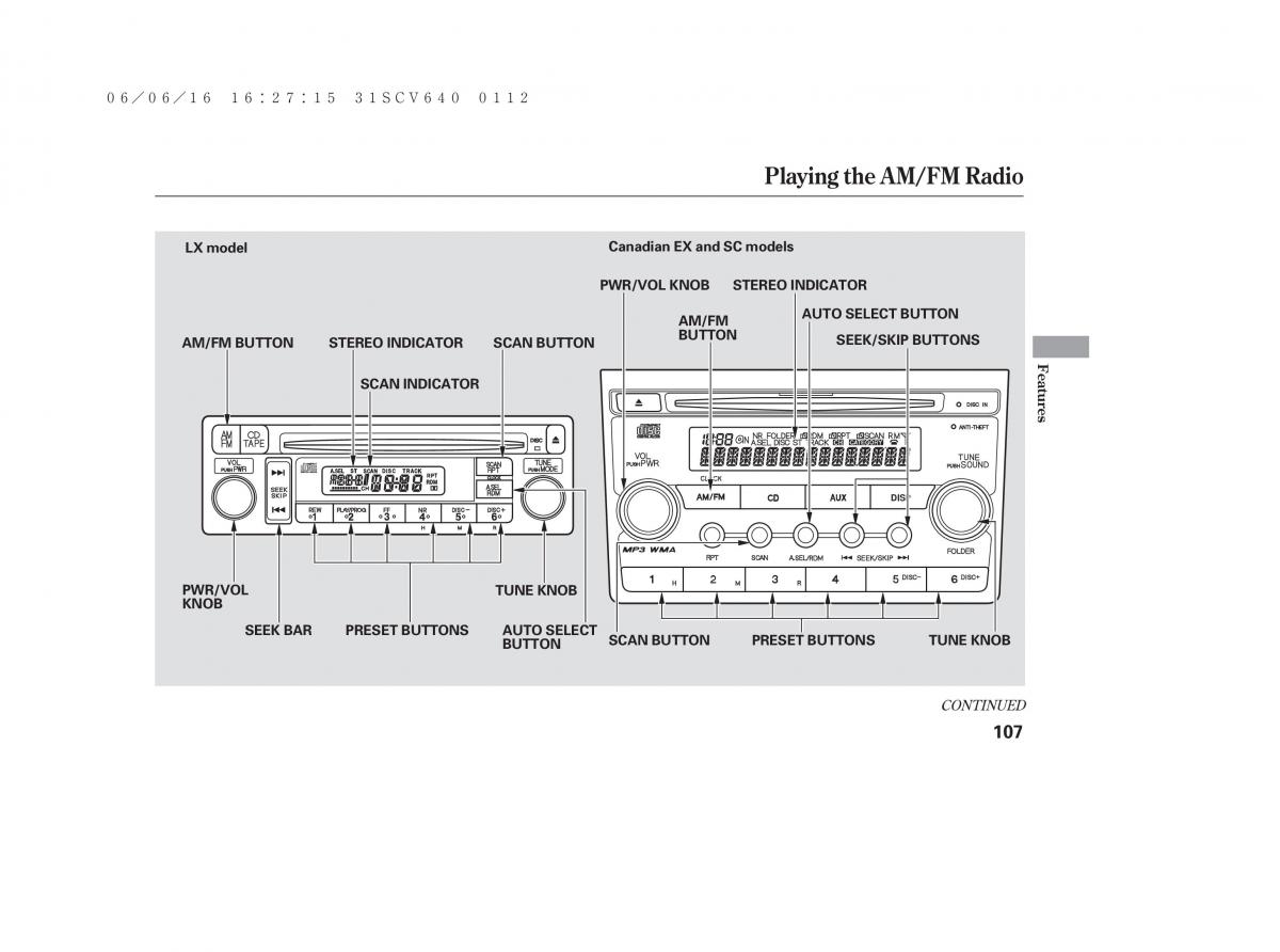 Honda Element owners manual / page 113