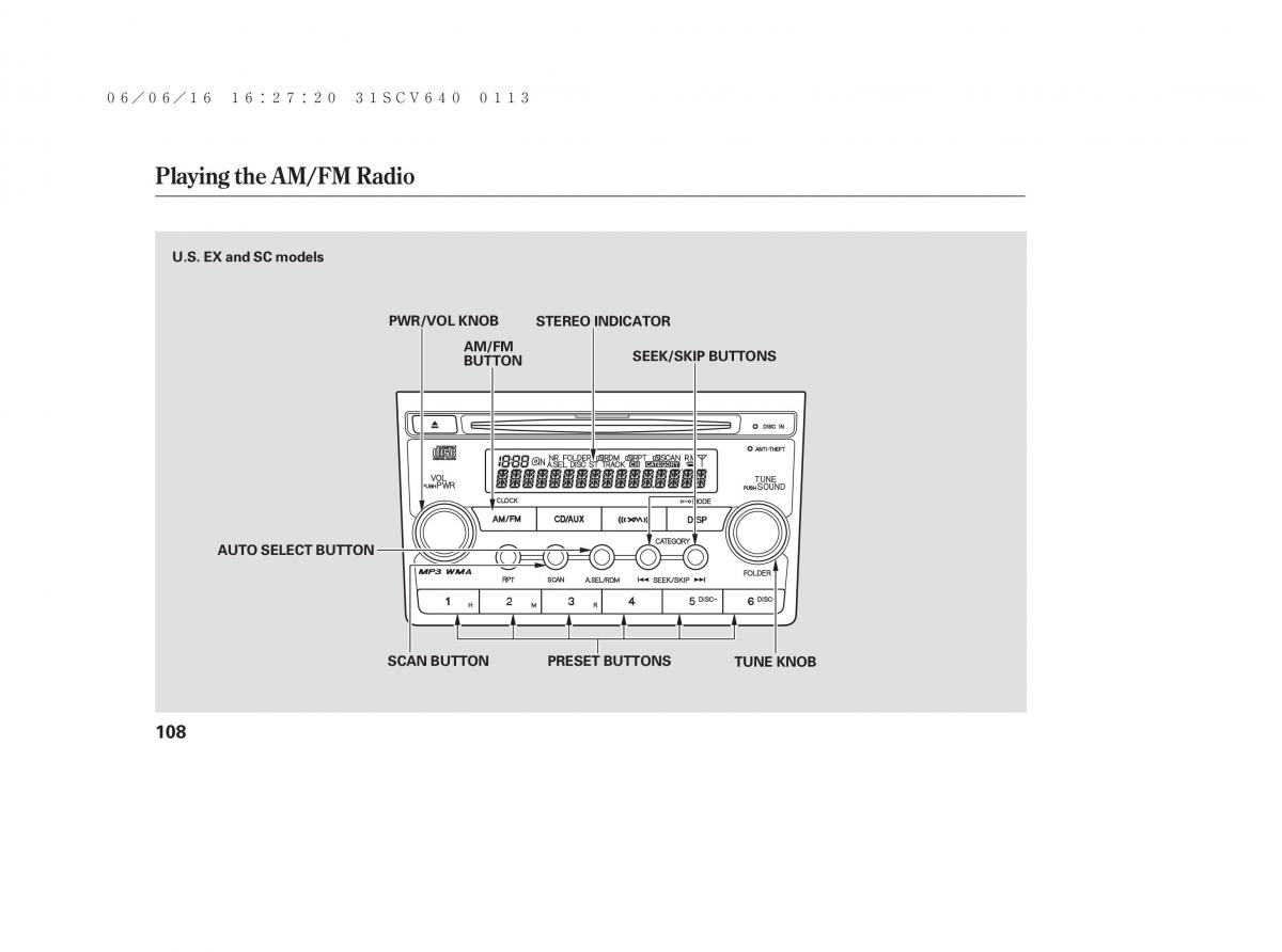 Honda Element owners manual / page 114