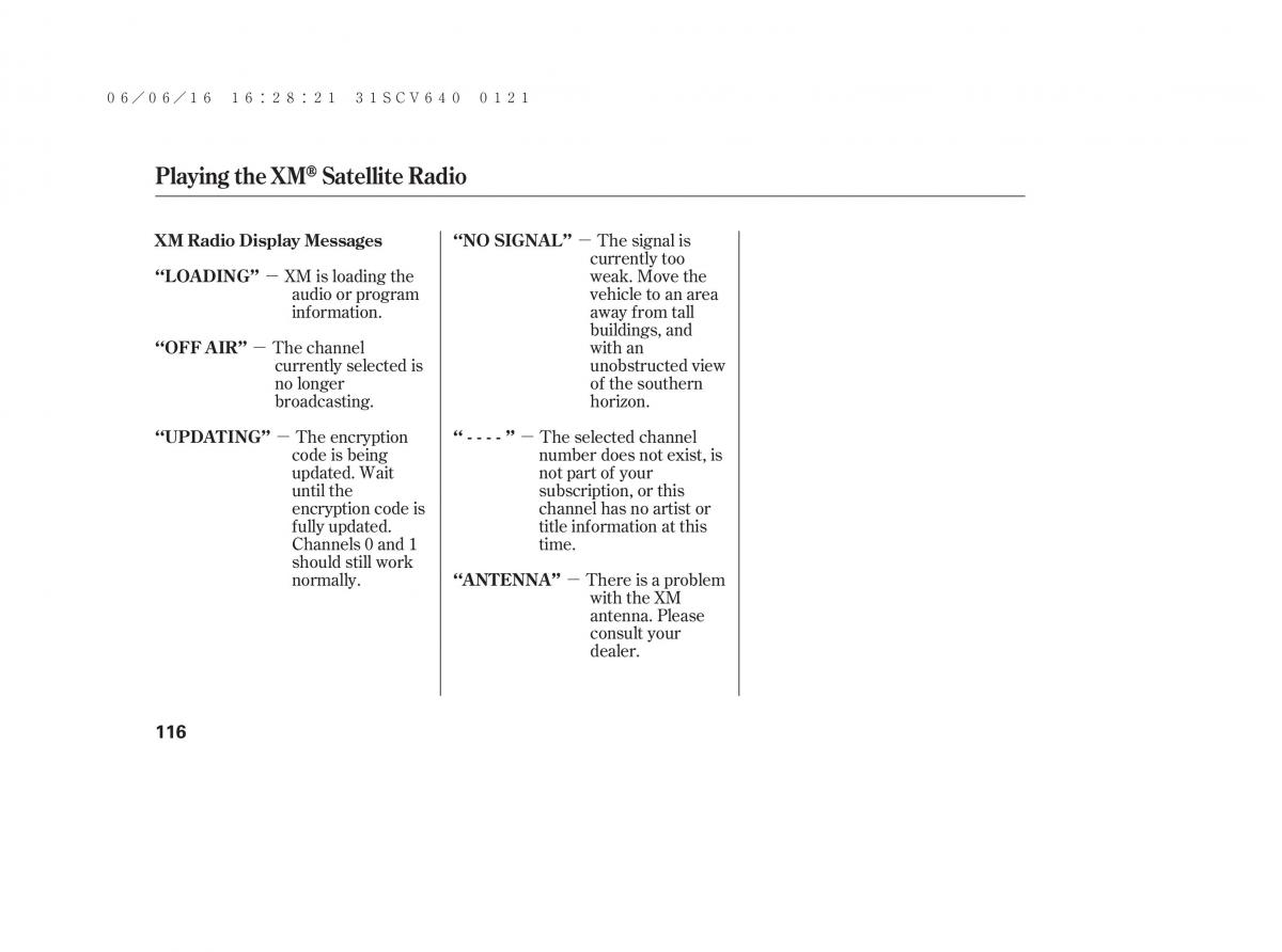 Honda Element owners manual / page 122