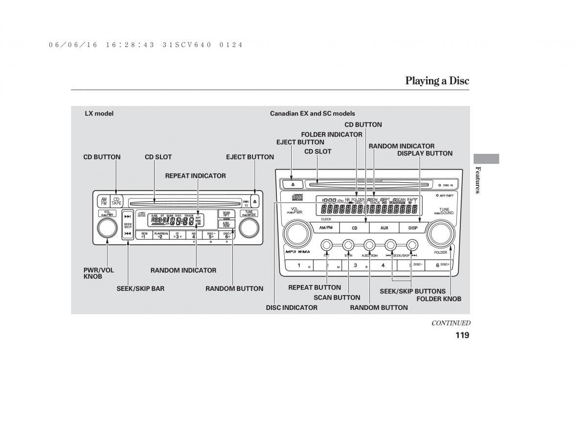 Honda Element owners manual / page 125