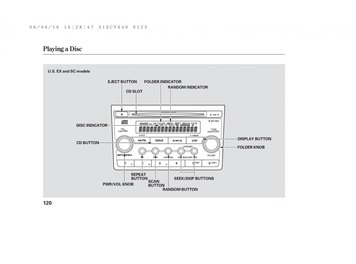 Honda Element owners manual / page 126