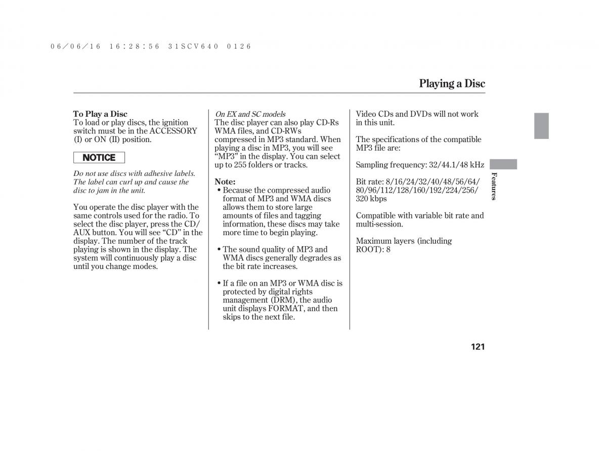 Honda Element owners manual / page 127