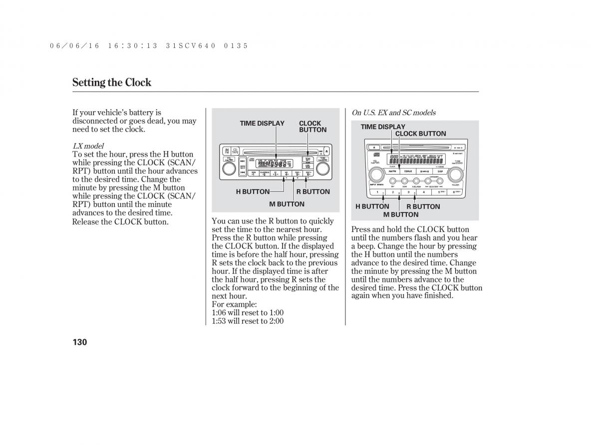 Honda Element owners manual / page 136