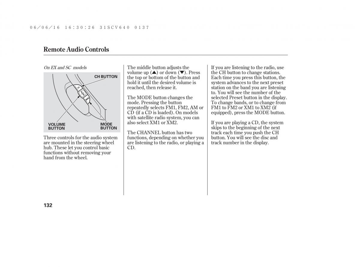 Honda Element owners manual / page 138