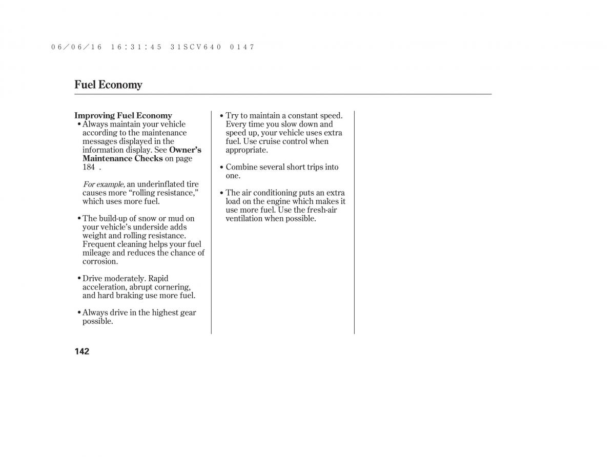 Honda Element owners manual / page 148