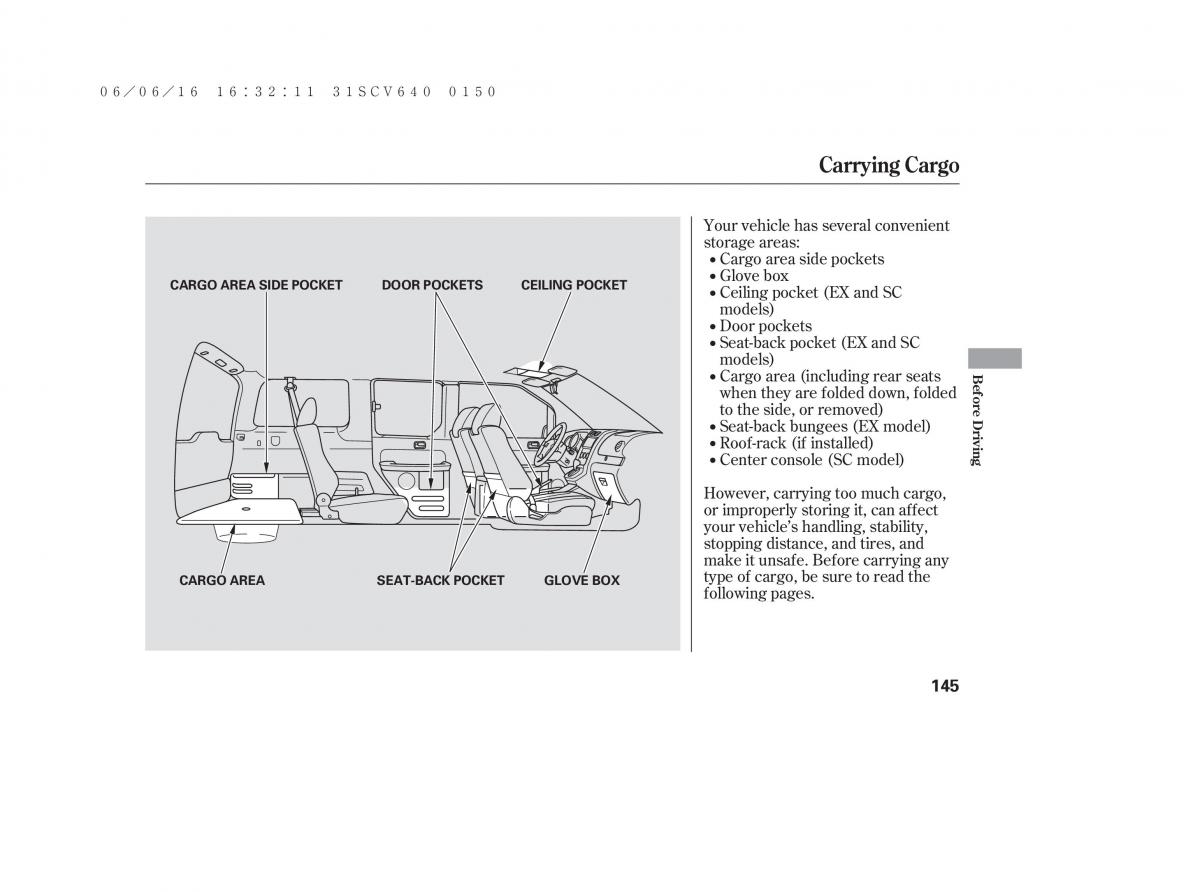 Honda Element owners manual / page 151