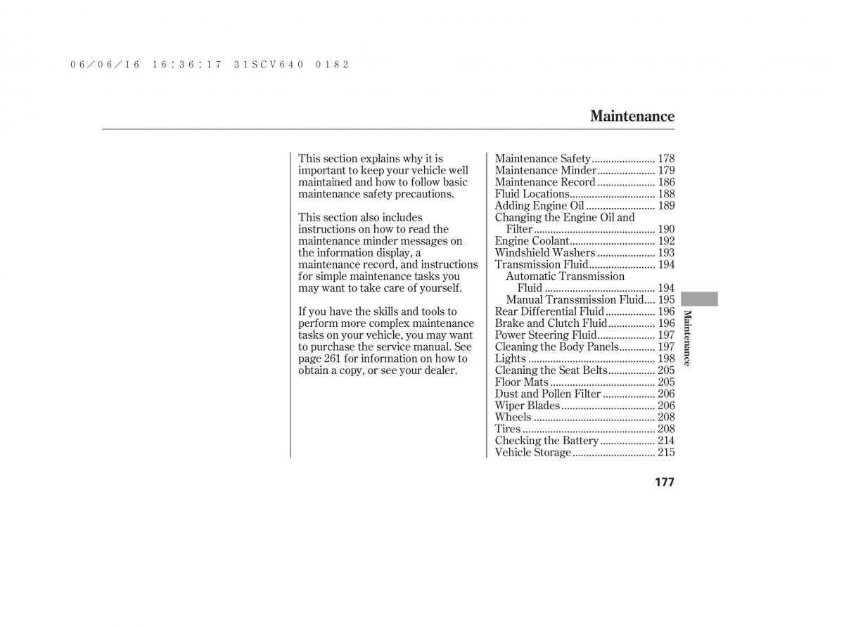 Honda Element owners manual / page 183