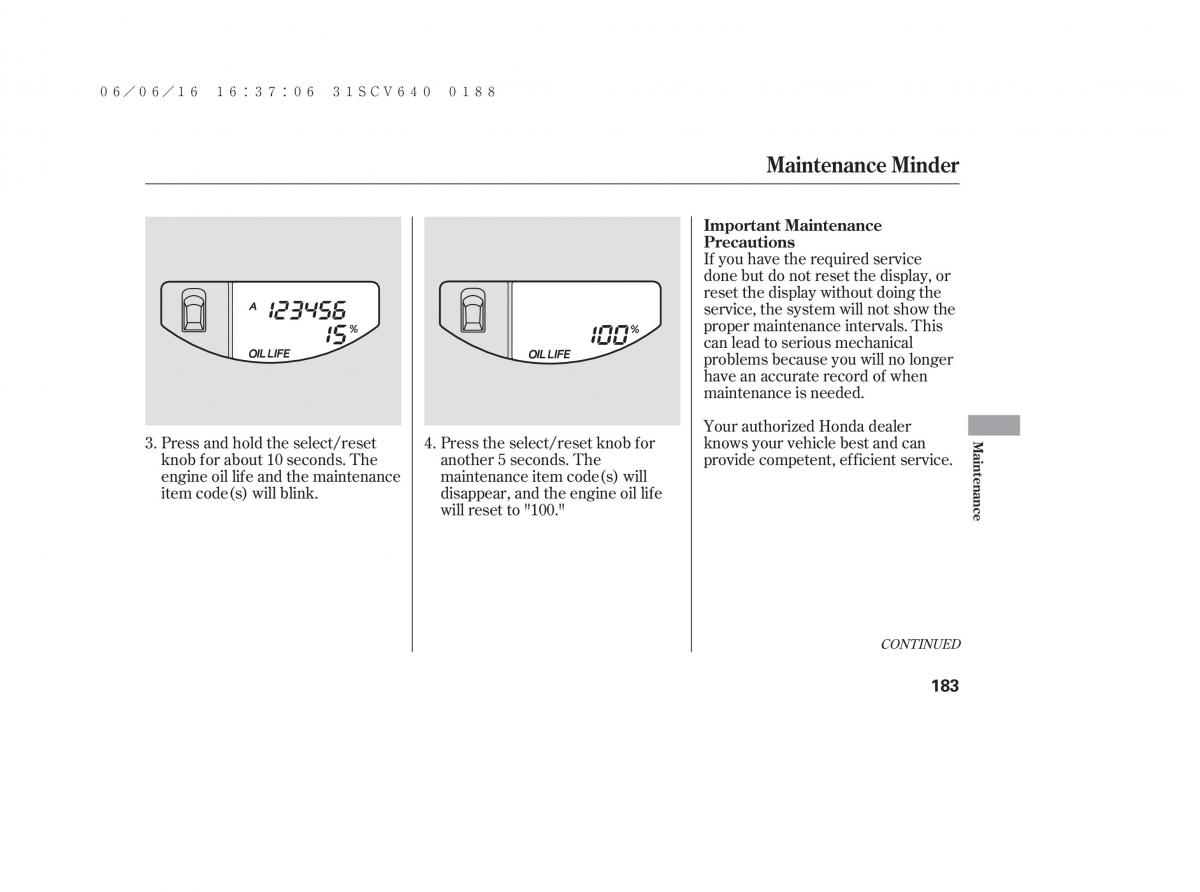 Honda Element owners manual / page 189