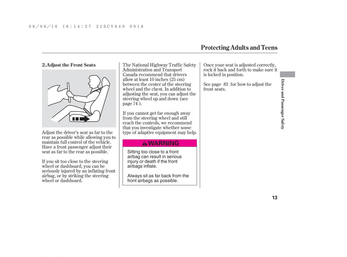 Honda Element owners manual / page 19