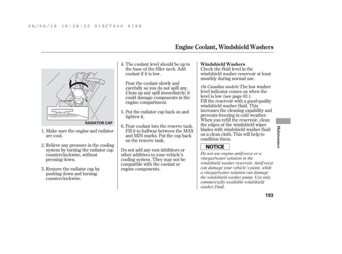 Honda Element owners manual / page 199