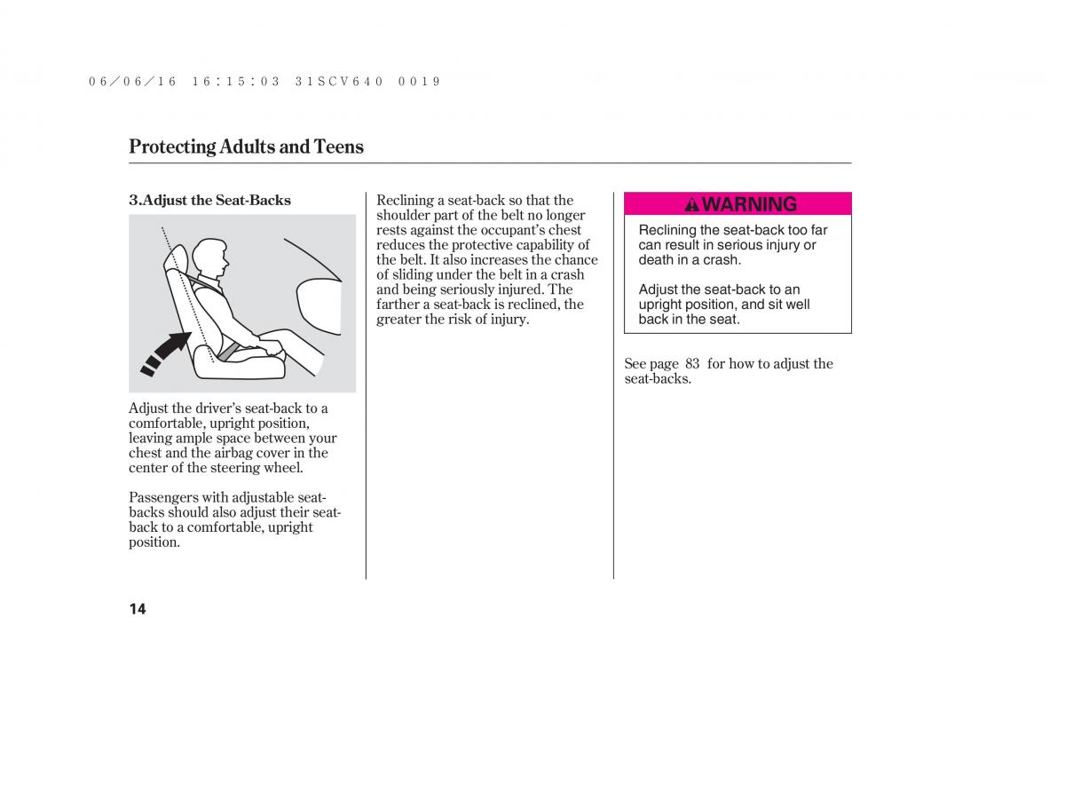 Honda Element owners manual / page 20