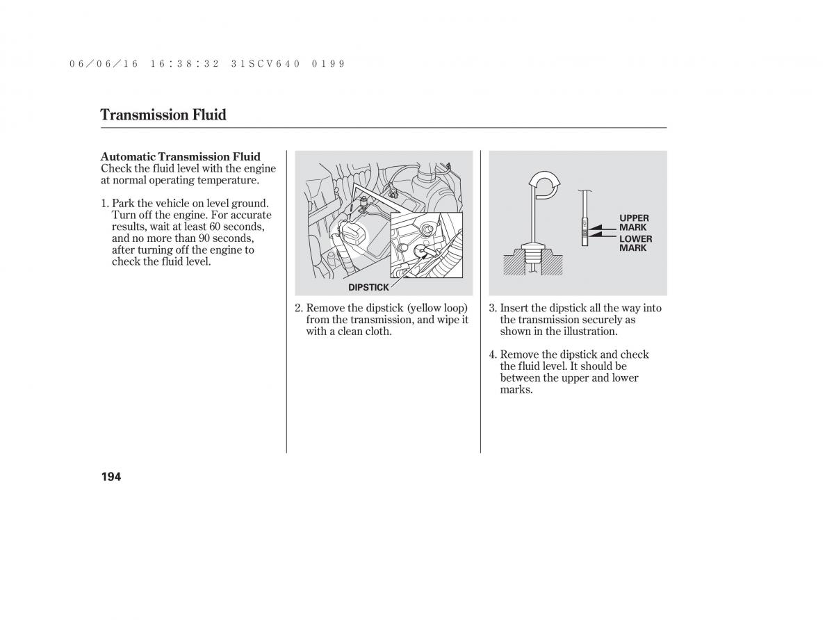 Honda Element owners manual / page 200