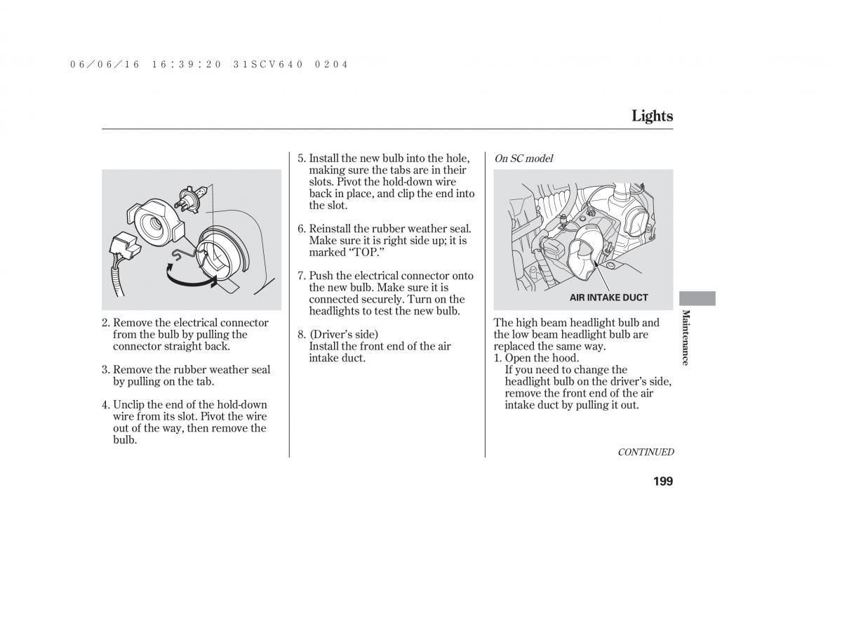 Honda Element owners manual / page 205