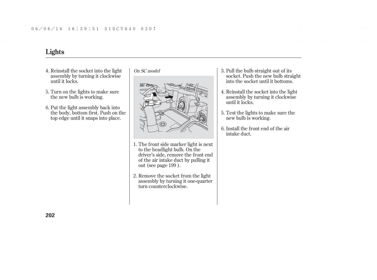 Honda Element owners manual / page 208