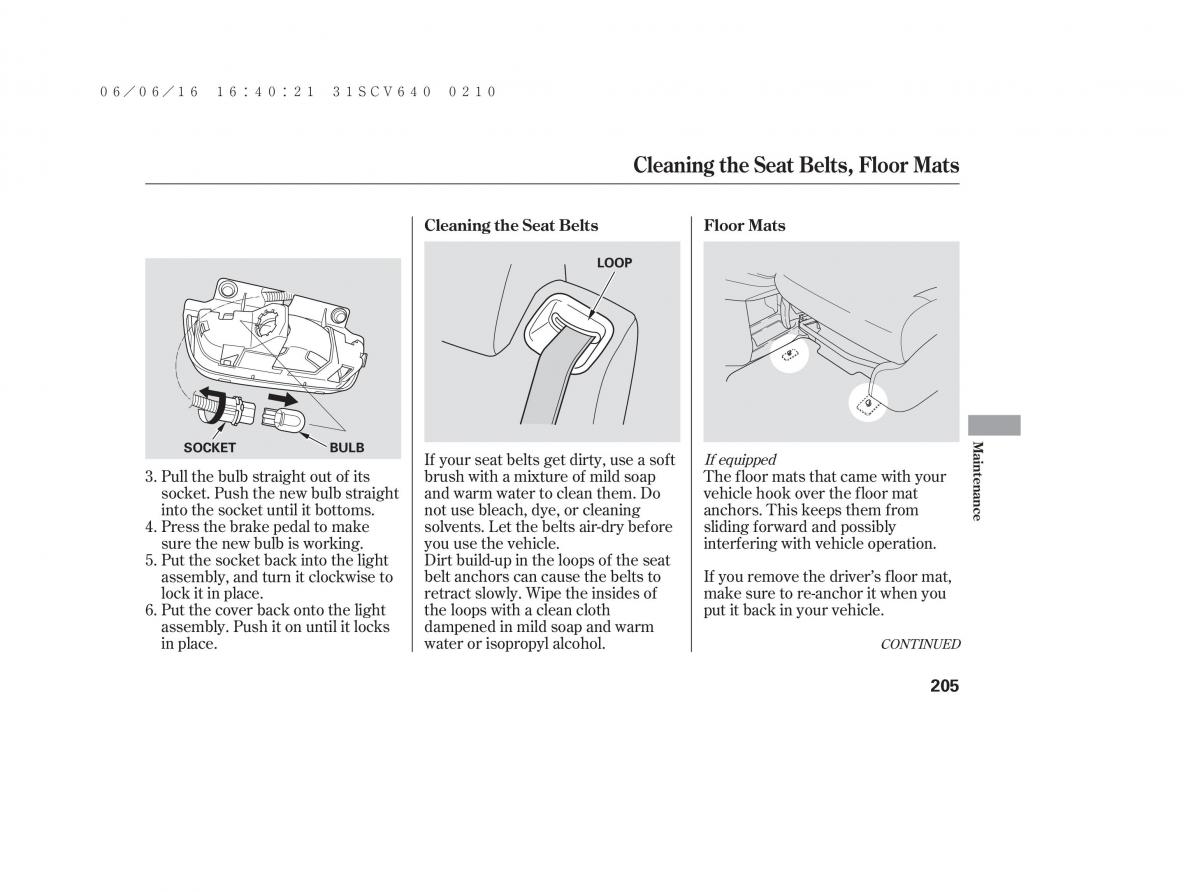 Honda Element owners manual / page 211