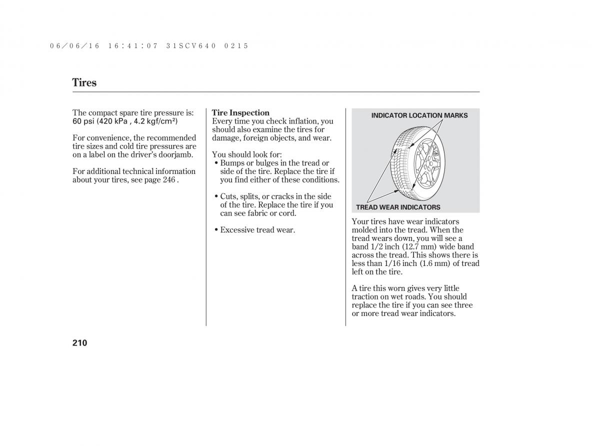 Honda Element owners manual / page 216