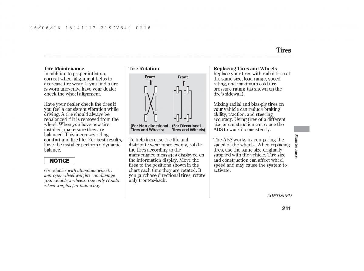 Honda Element owners manual / page 217