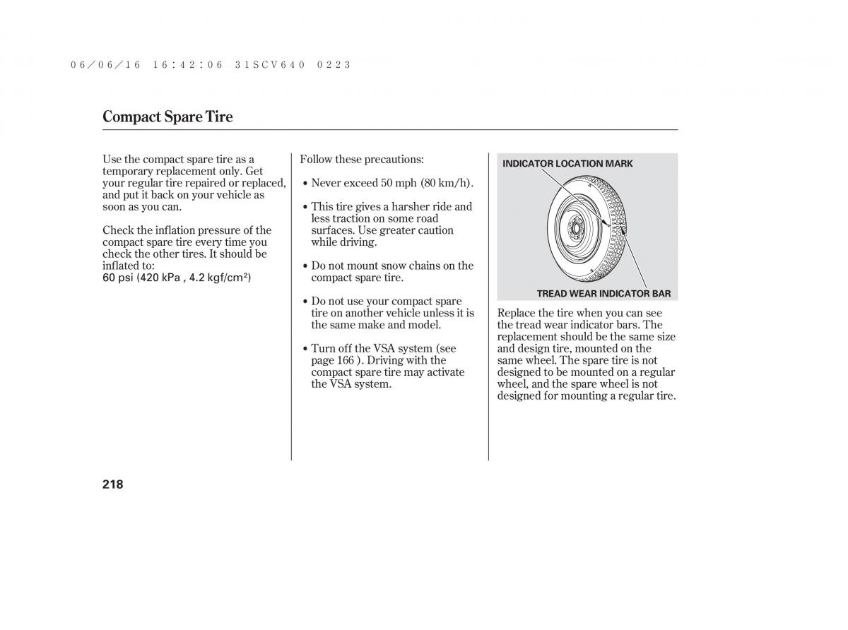 Honda Element owners manual / page 224