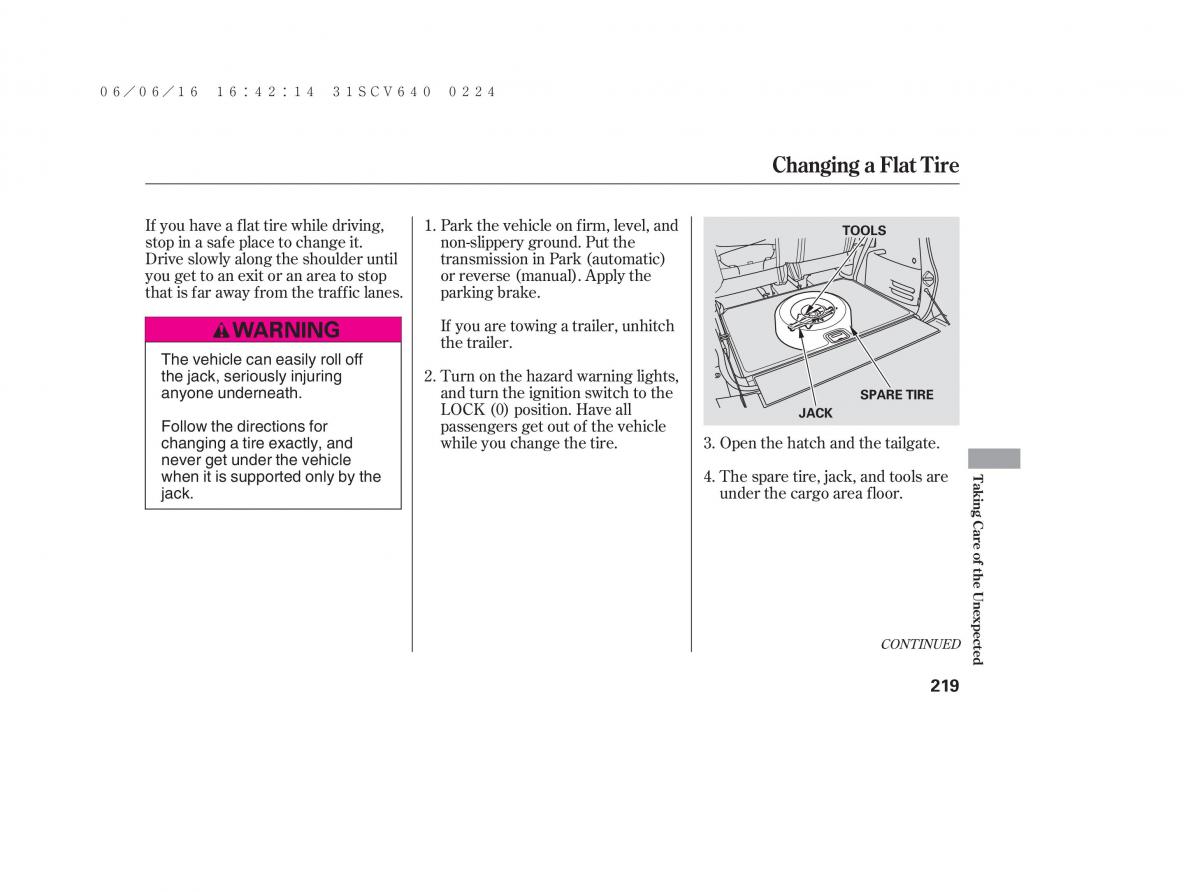 Honda Element owners manual / page 225