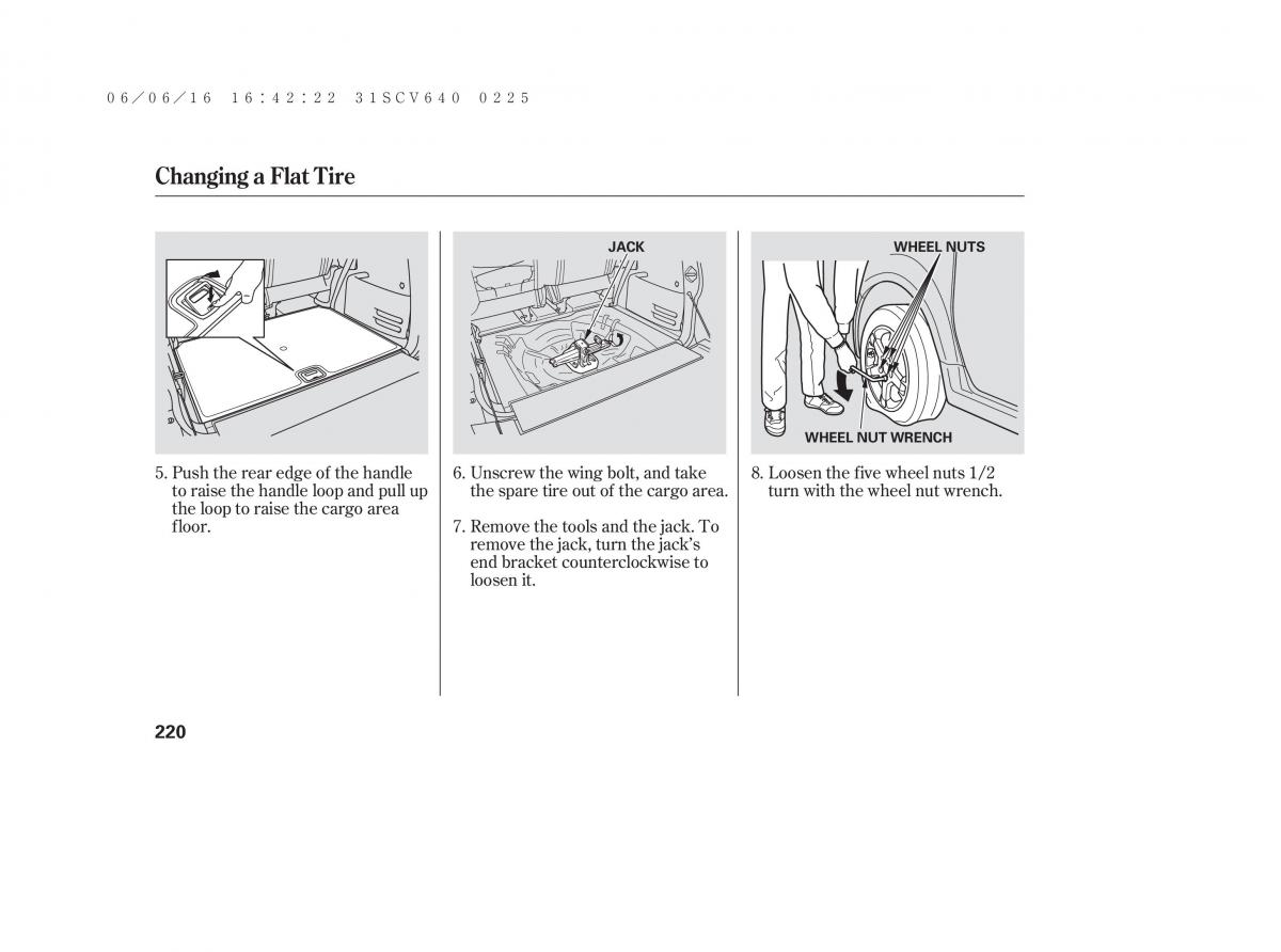 Honda Element owners manual / page 226