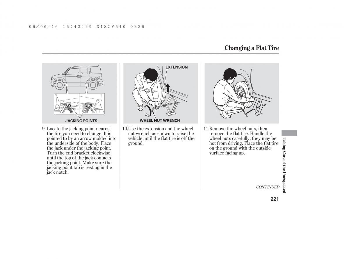 Honda Element owners manual / page 227