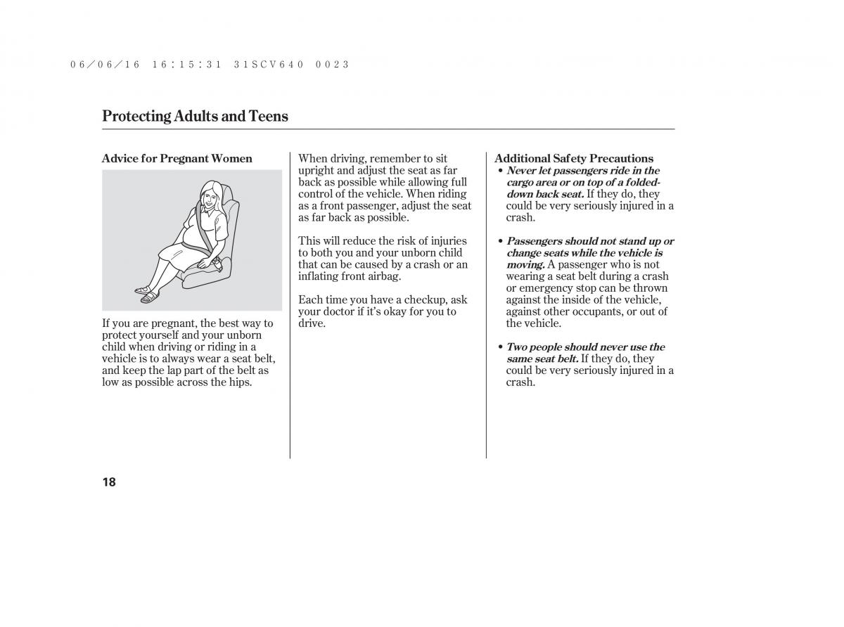 Honda Element owners manual / page 24