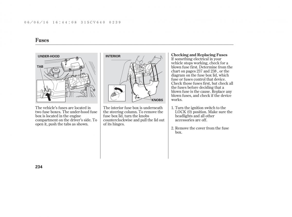 Honda Element owners manual / page 240