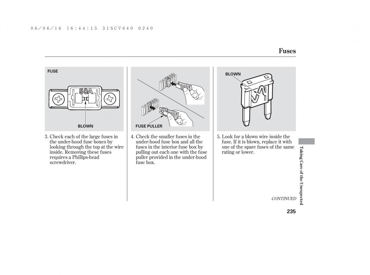 Honda Element owners manual / page 241