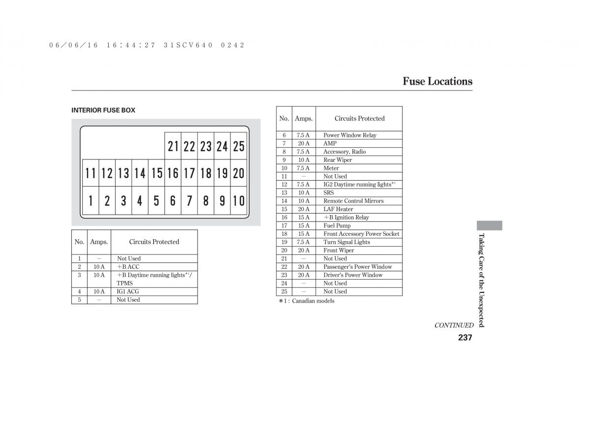 Honda Element owners manual / page 243