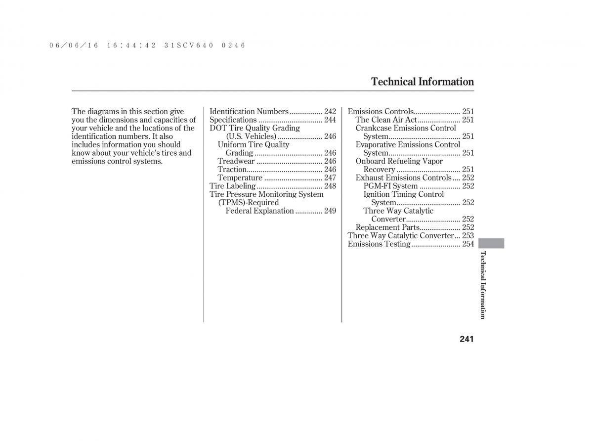 Honda Element owners manual / page 247