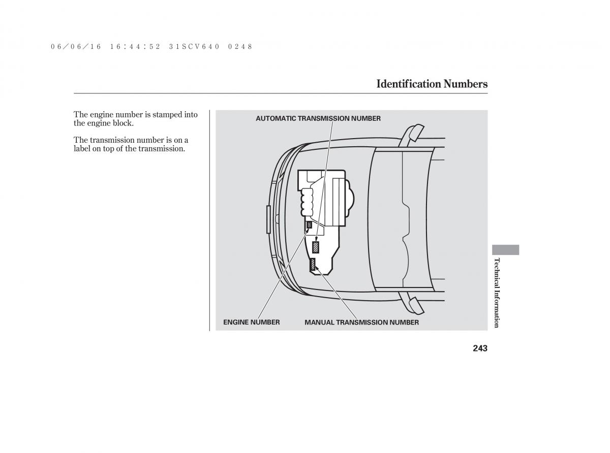 Honda Element owners manual / page 249