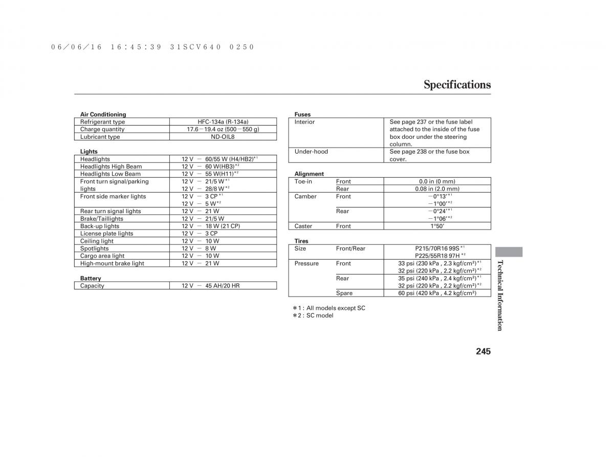 Honda Element owners manual / page 251