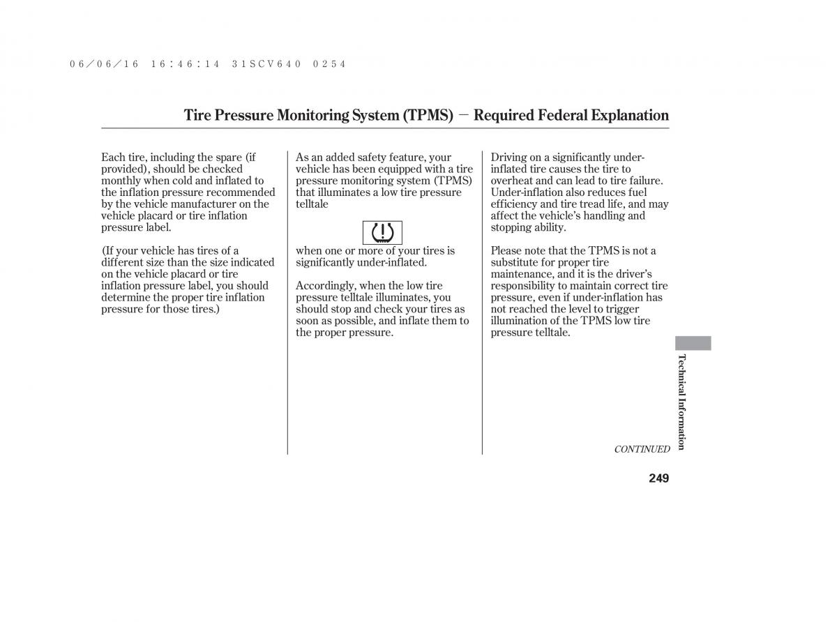 Honda Element owners manual / page 255