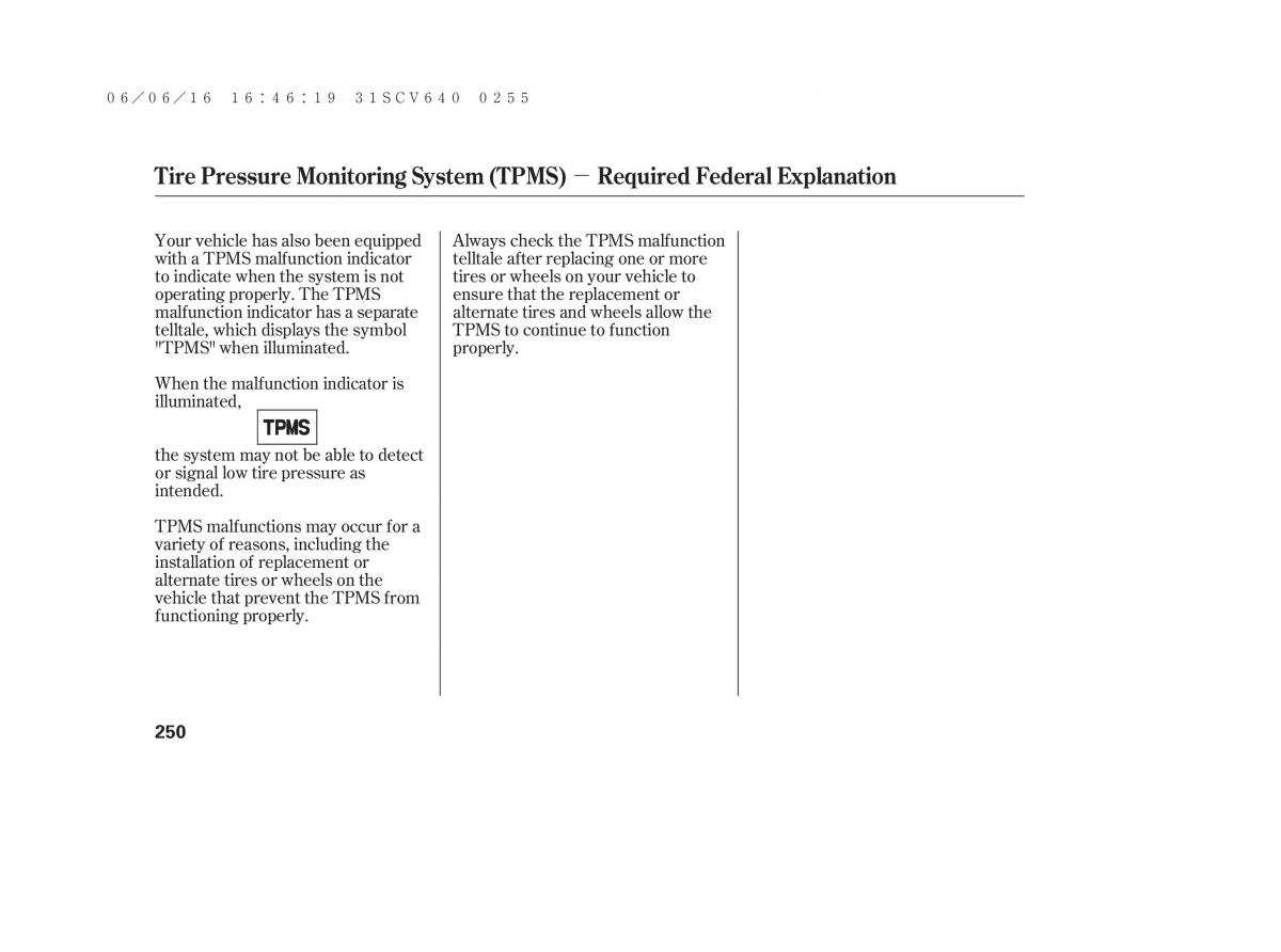 Honda Element owners manual / page 256