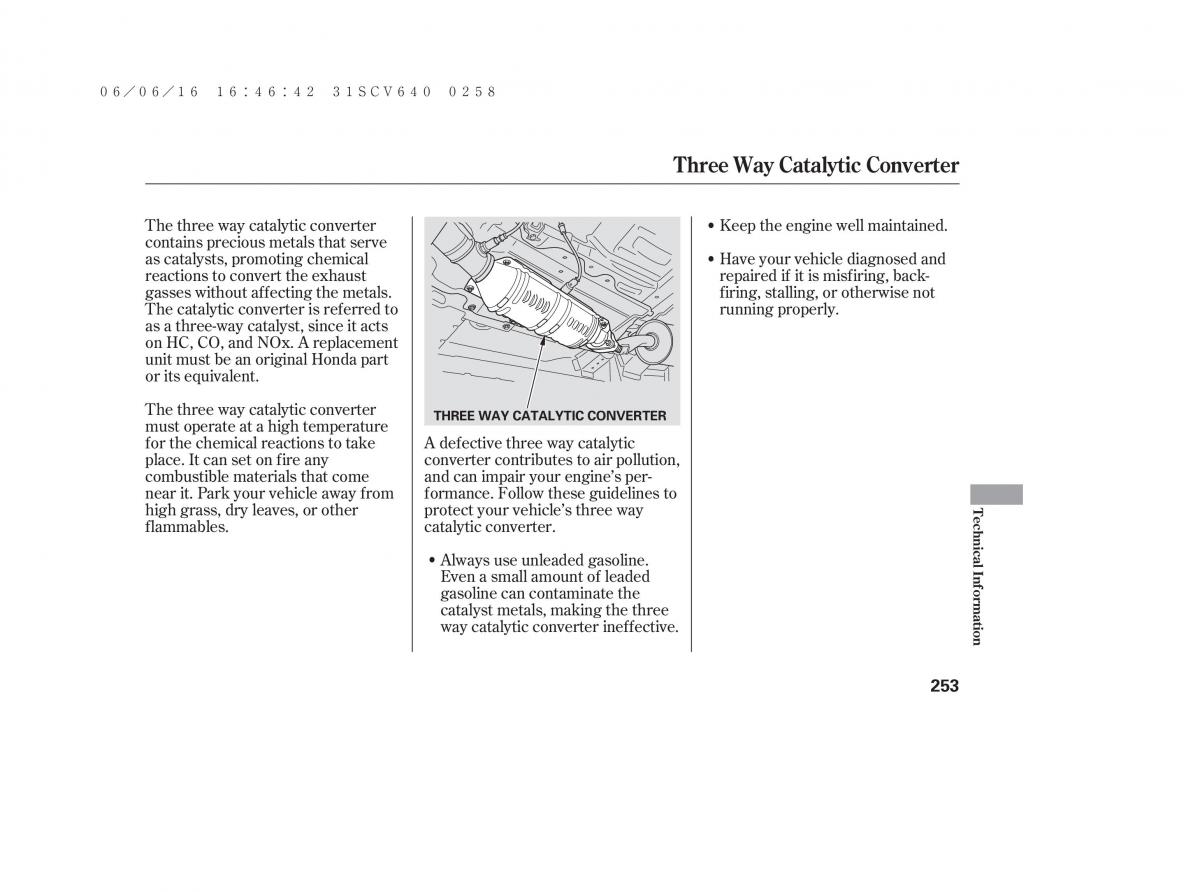 Honda Element owners manual / page 259