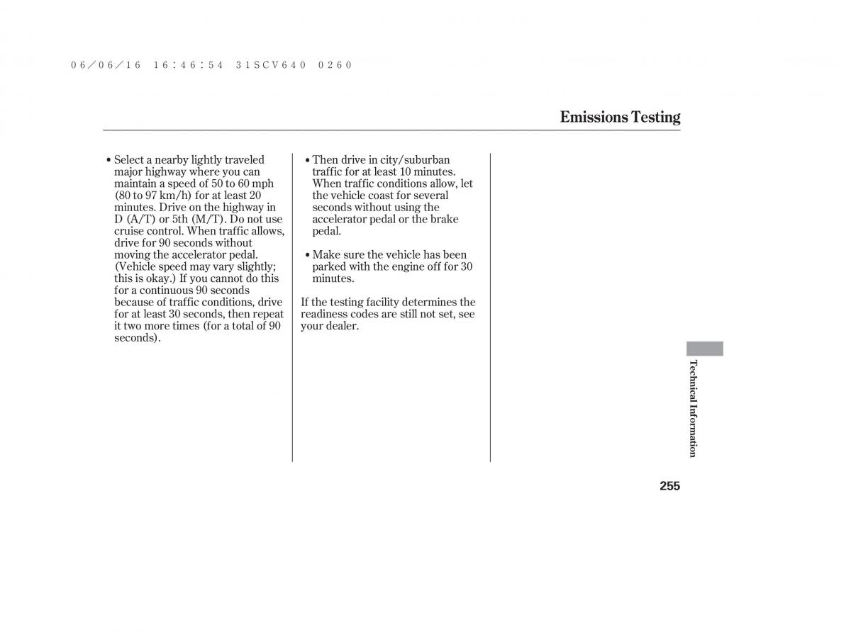 Honda Element owners manual / page 261