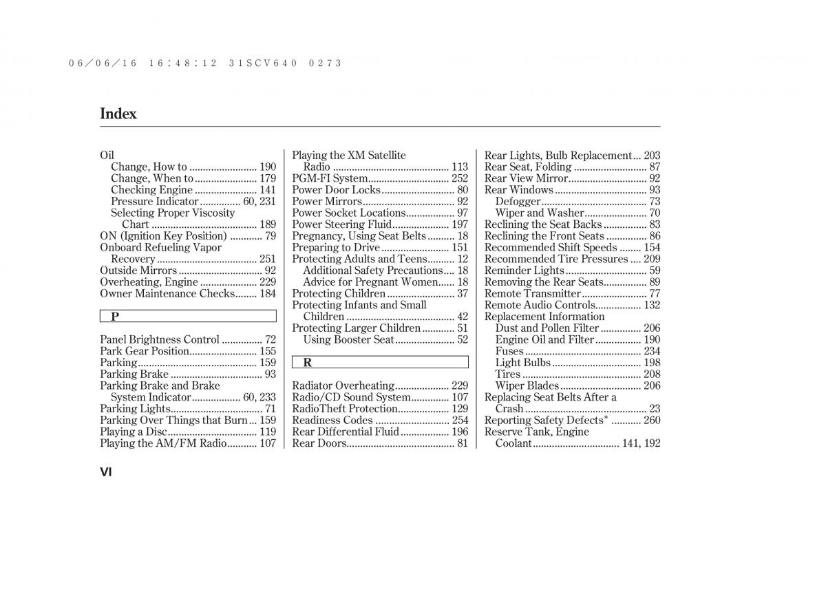 Honda Element owners manual / page 274