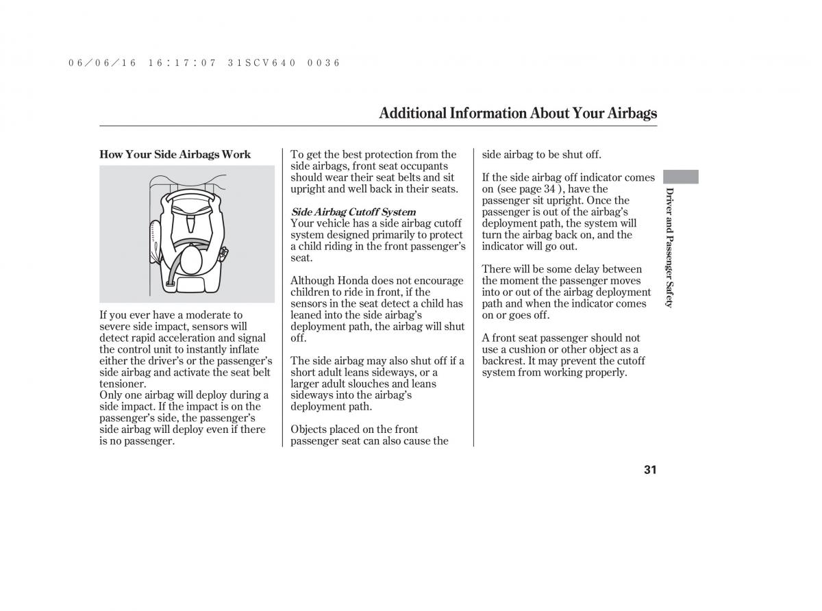 Honda Element owners manual / page 37