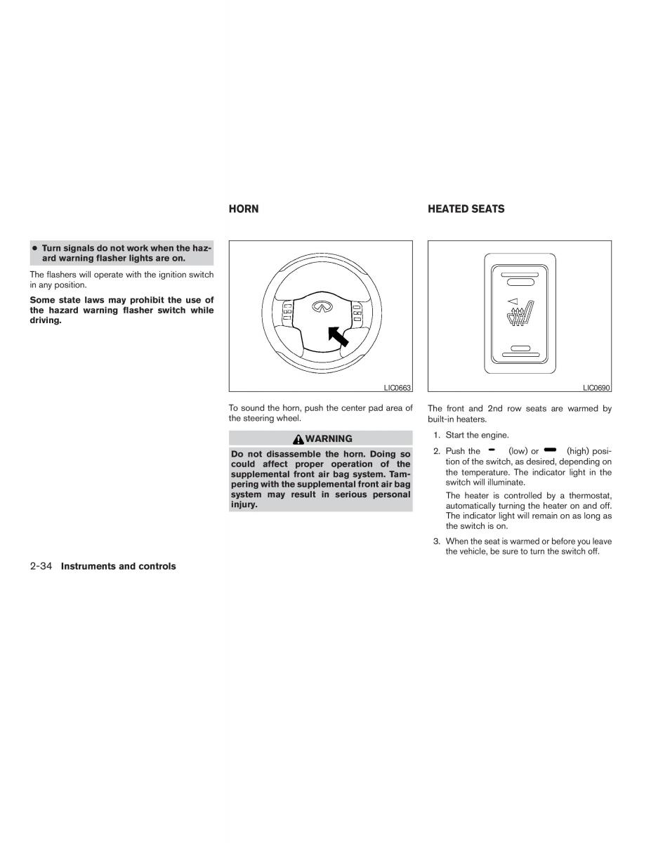 Infiniti QX56 QXII owners manual / page 116