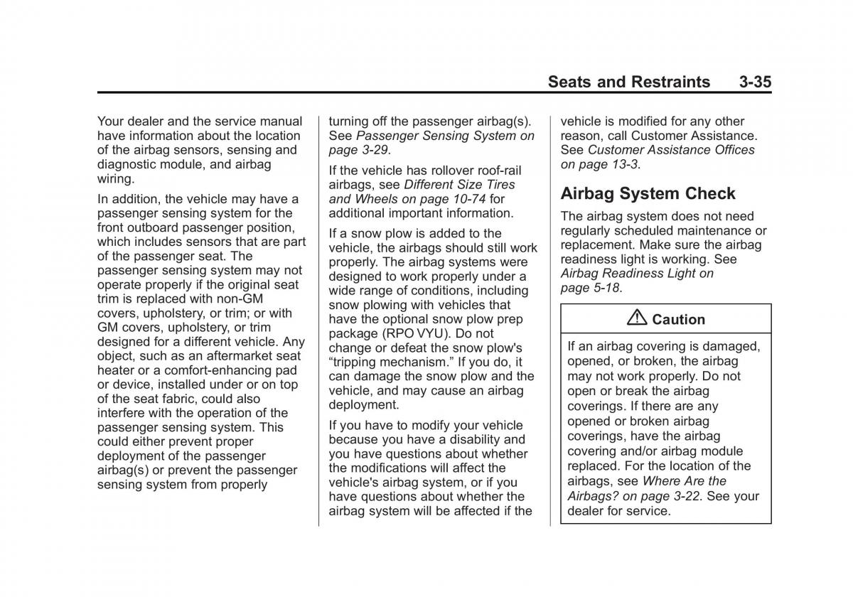 Chevrolet Silverado III 3 owners manual / page 98