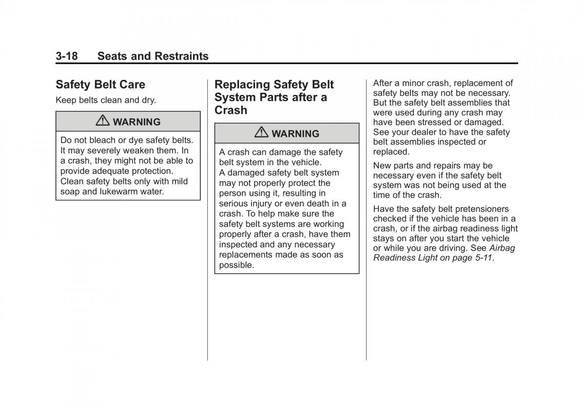 Chevrolet Cruze owners manuals / page 70