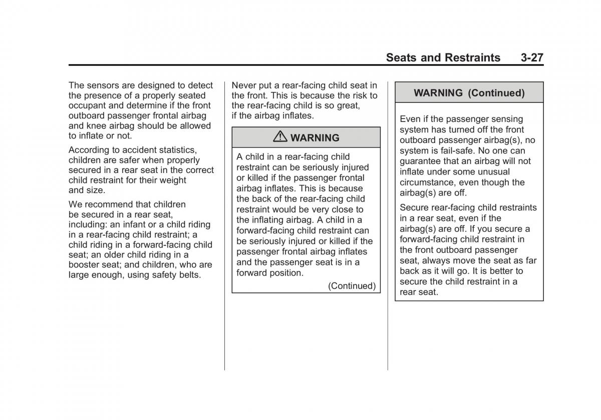 Chevrolet Cruze owners manuals / page 79